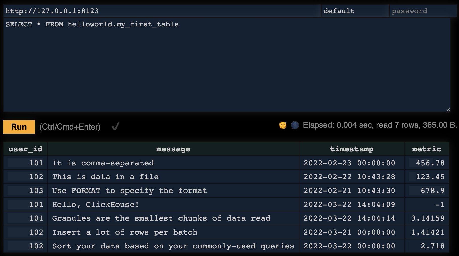 New rows from CSV file